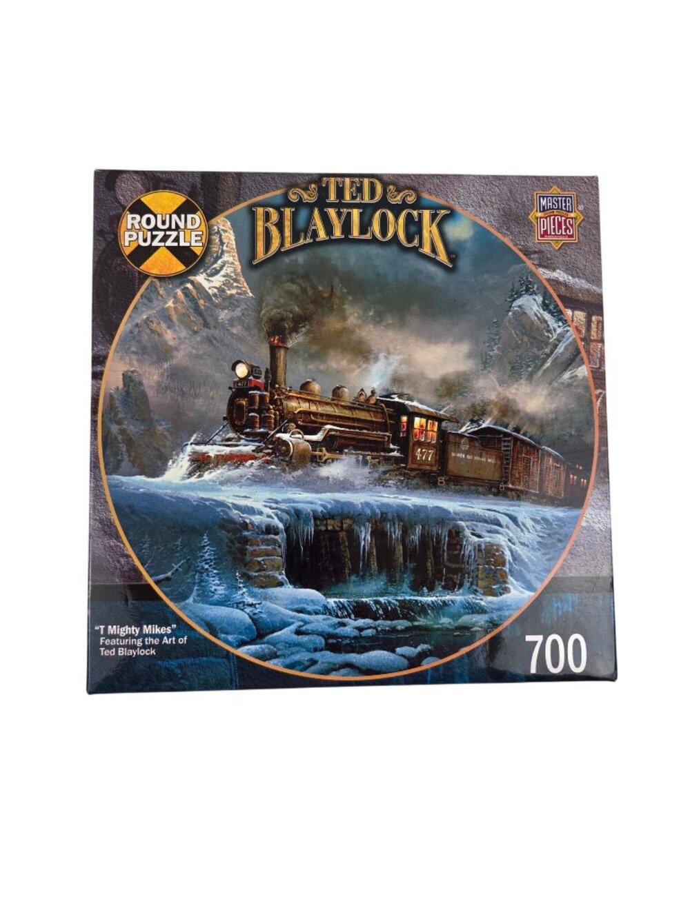 Ted Blaylock Round Jigsaw Puzzle 700 Pieces T Mighty Mikes Masterpieces Train